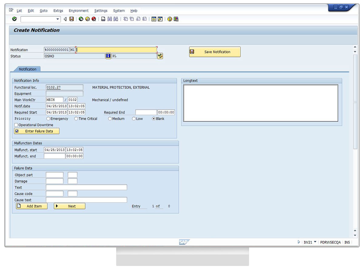 Desktop - Create SAP PM Launchpad